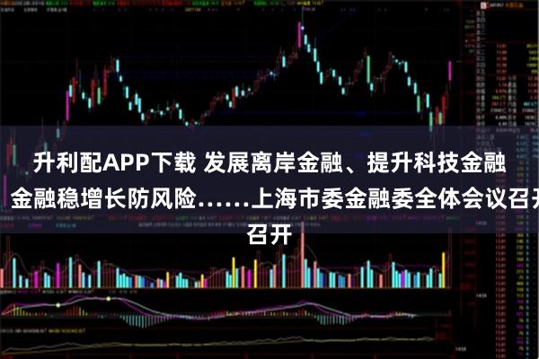 升利配APP下载 发展离岸金融、提升科技金融、金融稳增长防风险……上海市委金融委全体会议召开
